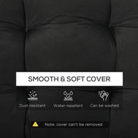 Set of 2 Patio Bench Replacement Cushions, 2 Seater Outdoor Loveseat Cushion Seat Pad, 43" x 19" x 3", Black