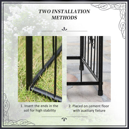 7.2FT Metal Garden Arbor Arch with Double Doors, 2 Side Planter Baskets, Climbing Vine Frame, Black