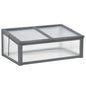 39" x 26" x 16" Wooden Cold Frame with Openable and Tilted Top Cover, Small Polycarbonate Planter Box for Flowers, Vegetables, Plants, Grey