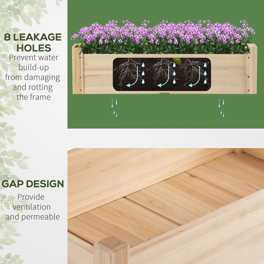34"x34"x28" 2-Tier Raised Garden Bed Wooden Planter Box for Backyard, Patio to Grow Vegetables, Herbs, and Flowers