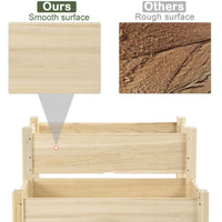 34"x34"x28" 2-Tier Raised Garden Bed Wooden Planter Box for Backyard, Patio to Grow Vegetables, Herbs, and Flowers