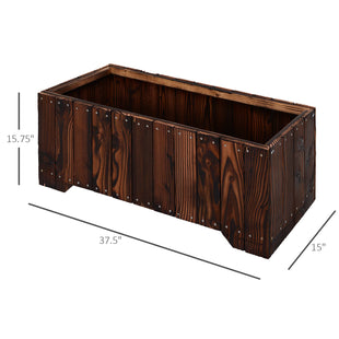 37.5"x15"x15.75" Raised Garden Bed, Wooden Planters for Outdoor Plants, Rectangle Vegetable Planter Box for Patio Deck Balcony Outdoor Gardening