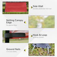 7' x 7' Garden Foldable Pop Up Gazebo Tent with Backpack & Adjustable Legs Outdoor Party Canopy, Red & Black