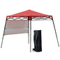 7' x 7' Garden Foldable Pop Up Gazebo Tent with Backpack & Adjustable Legs Outdoor Party Canopy, Red & Black