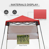 7' x 7' Garden Foldable Pop Up Gazebo Tent with Backpack & Adjustable Legs Outdoor Party Canopy, Red & Black