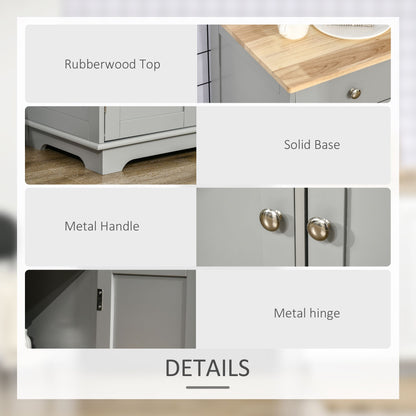 Modern Sideboard, Buffet Cabinet with Storage Cabinets, Drawers and Adjustable Shelves for Living Room, Grey