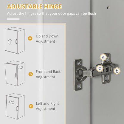 72" Storage Cabinet, Freestanding Kitchen Pantry Cabinet with 4 Doors, Drawer and 3 Adjustable Shelves, Grey