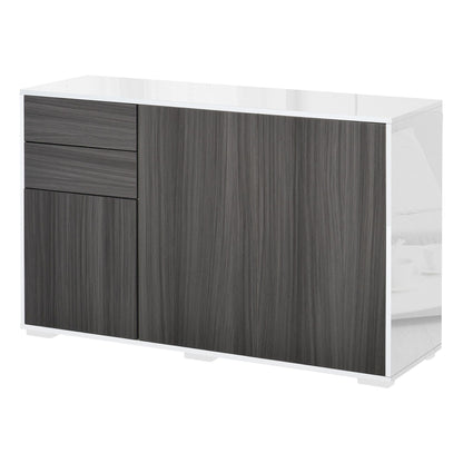 Kitchen Sideboard Storage Cabinet, Modern Coffee Bar with Push-Open Design and 2 Drawers for Living Room, Light Grey