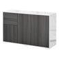 Kitchen Sideboard Storage Cabinet, Modern Coffee Bar with Push-Open Design and 2 Drawers for Living Room, Light Grey