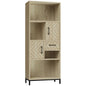 59" Bookcase, Storage Bookshelf with Cabinets, Drawer and Open Compartments, Freestanding Display Shelves for Home Office, Living Room, Study, Nature Wood
