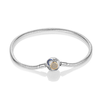 Silver Plated Stars Heart Shape Butterflies Clover Clasp Bracelet for Women Fit Original Charms Beads DIY Making Gift