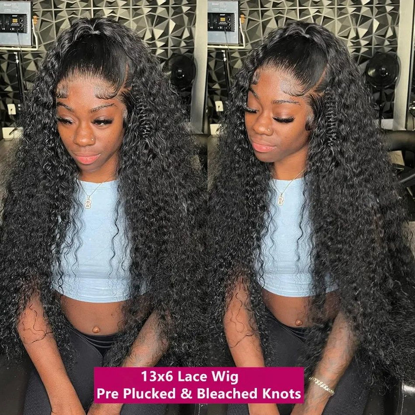 Deep Wave Frontal Wig 13x4 13x6 Hd Transparent Lace Frontal Wig Glueless 5X5 4X4 Wig 28 30 Inch Curly Lace Front Human Hair Wigs - 7DAY'S