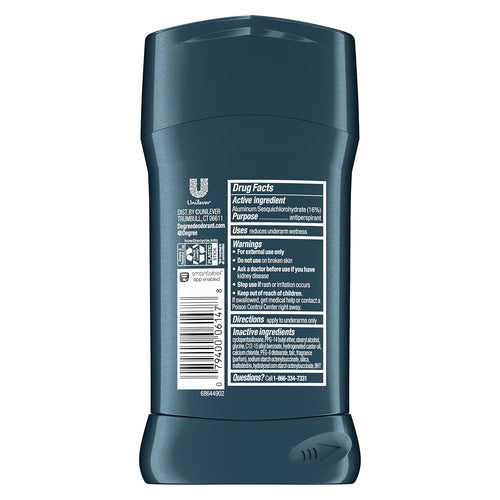 Degree Men Antiperspirant Deodorant Adventure Freshness and Odor Protection Deodorant for Men 2.7 Oz, (Pack of 4) Woodsy, Stick - 7DAY'S