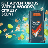 Degree Men Antiperspirant Deodorant Adventure Freshness and Odor Protection Deodorant for Men 2.7 Oz, (Pack of 4) Woodsy, Stick - 7DAY'S