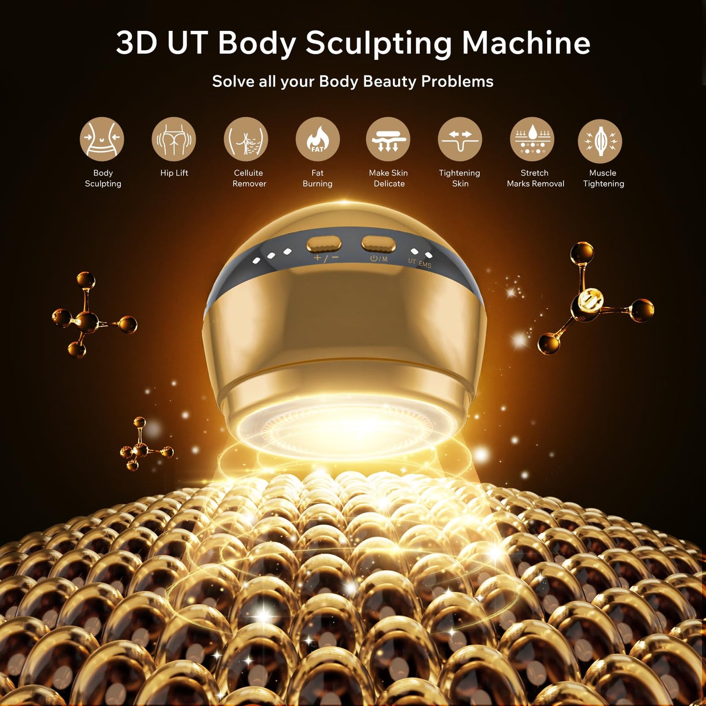Depsoul Body Massager, 2 in 1 Professional Wireless Electric Massager, with 3 Gears for Belly, Waist, Leg, Butt, Arm - 7DAY'S