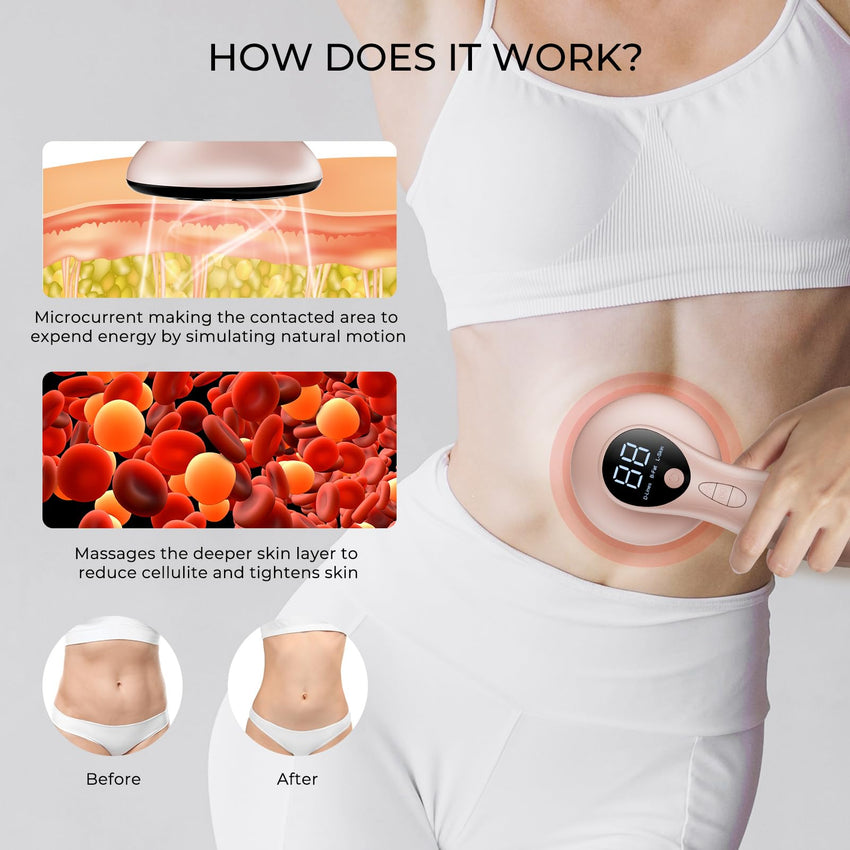 Depsoul Cellulite Massager for Women Handheld Body Massager - Cordless Massager for Belly, Arm, Waist, Leg, Butt, Back, White - 4g9722 - 7DAY'S
