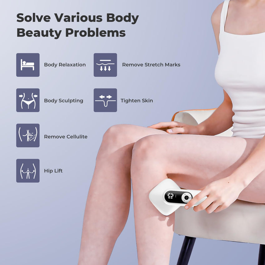 Depsoul Cellulite Massager for Women Handheld Body Massager - Cordless Massager for Belly, Arm, Waist, Leg, Butt, Back, White - 4g9722 - 7DAY'S