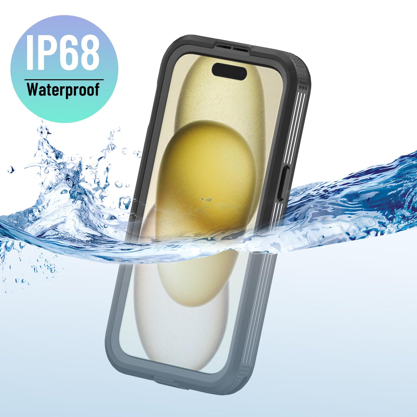Designed for iPhone 15 Pro Max Metal Waterproof Case with Built - in Screen Protector, Metal Tough Cover Shockproof Dustproof Sturdy Durable Protective Case for iPhone 15 Pro Max - 7DAY'S