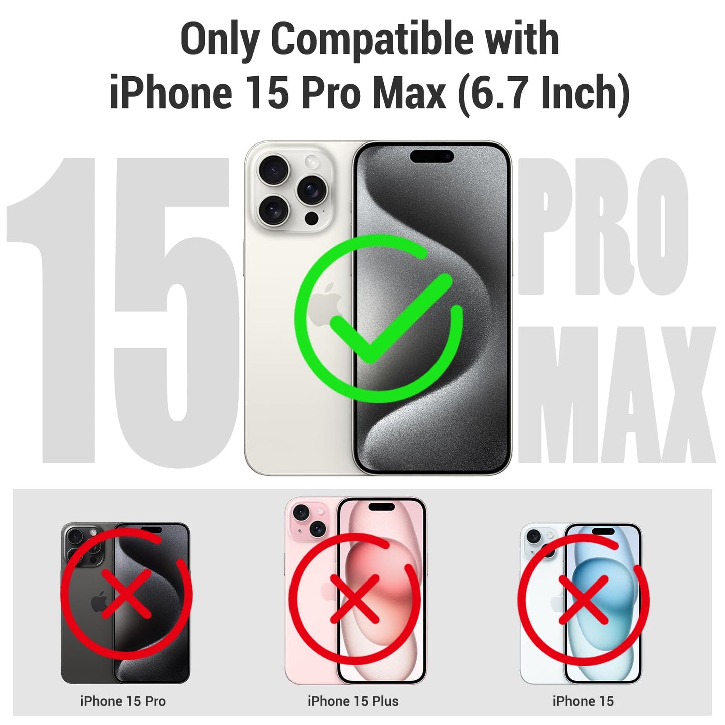 Designed for iPhone 15 Pro Max Metal Waterproof Case with Built - in Screen Protector, Metal Tough Cover Shockproof Dustproof Sturdy Durable Protective Case for iPhone 15 Pro Max - 7DAY'S