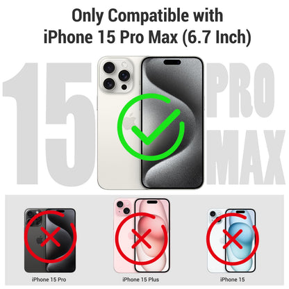 Designed for iPhone 15 Pro Max Metal Waterproof Case with Built - in Screen Protector, Metal Tough Cover Shockproof Dustproof Sturdy Durable Protective Case for iPhone 15 Pro Max - 7DAY'S