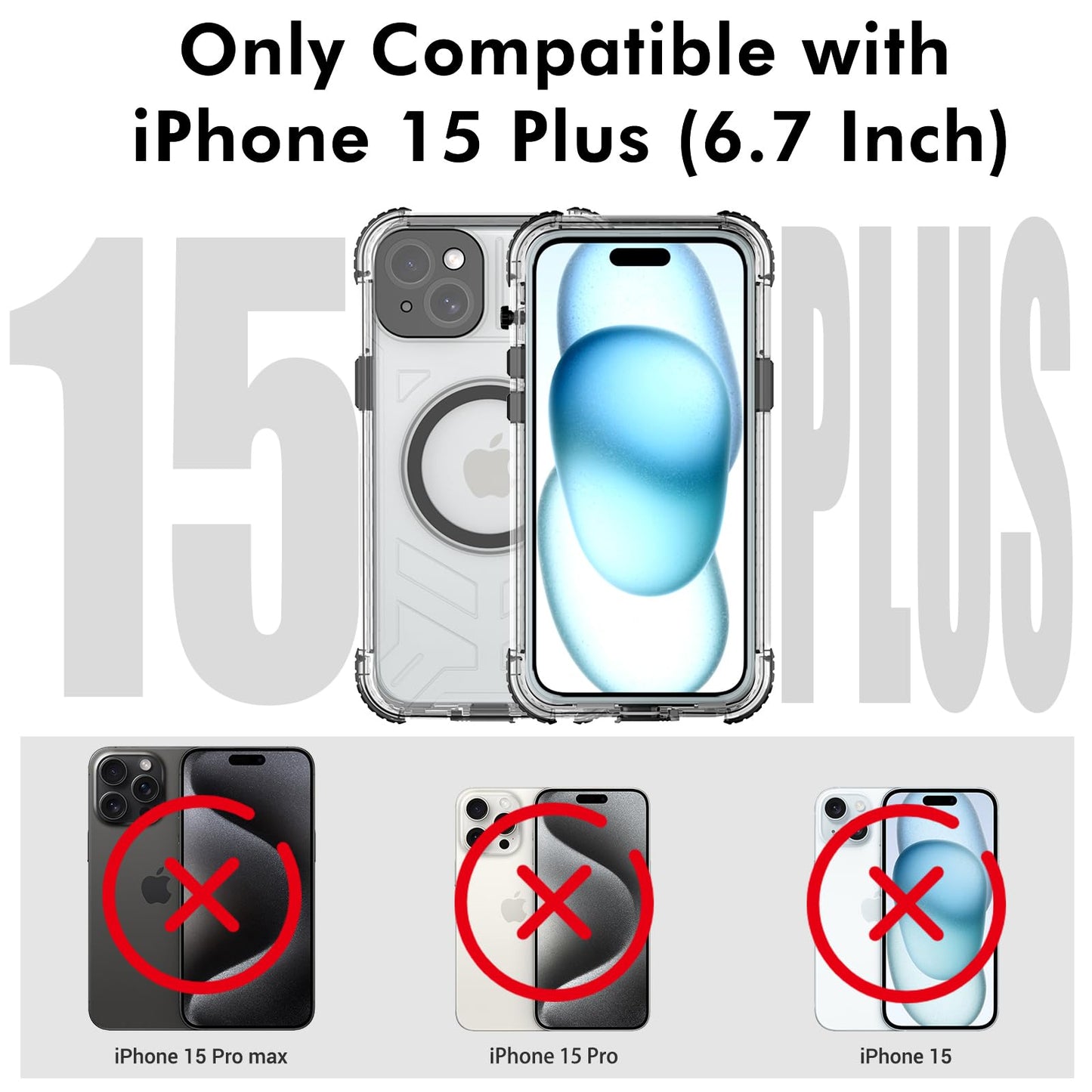 Designed for iPhone 15 Pro Max Metal Waterproof Case with Built - in Screen Protector, Metal Tough Cover Shockproof Dustproof Sturdy Durable Protective Case for iPhone 15 Pro Max - 7DAY'S