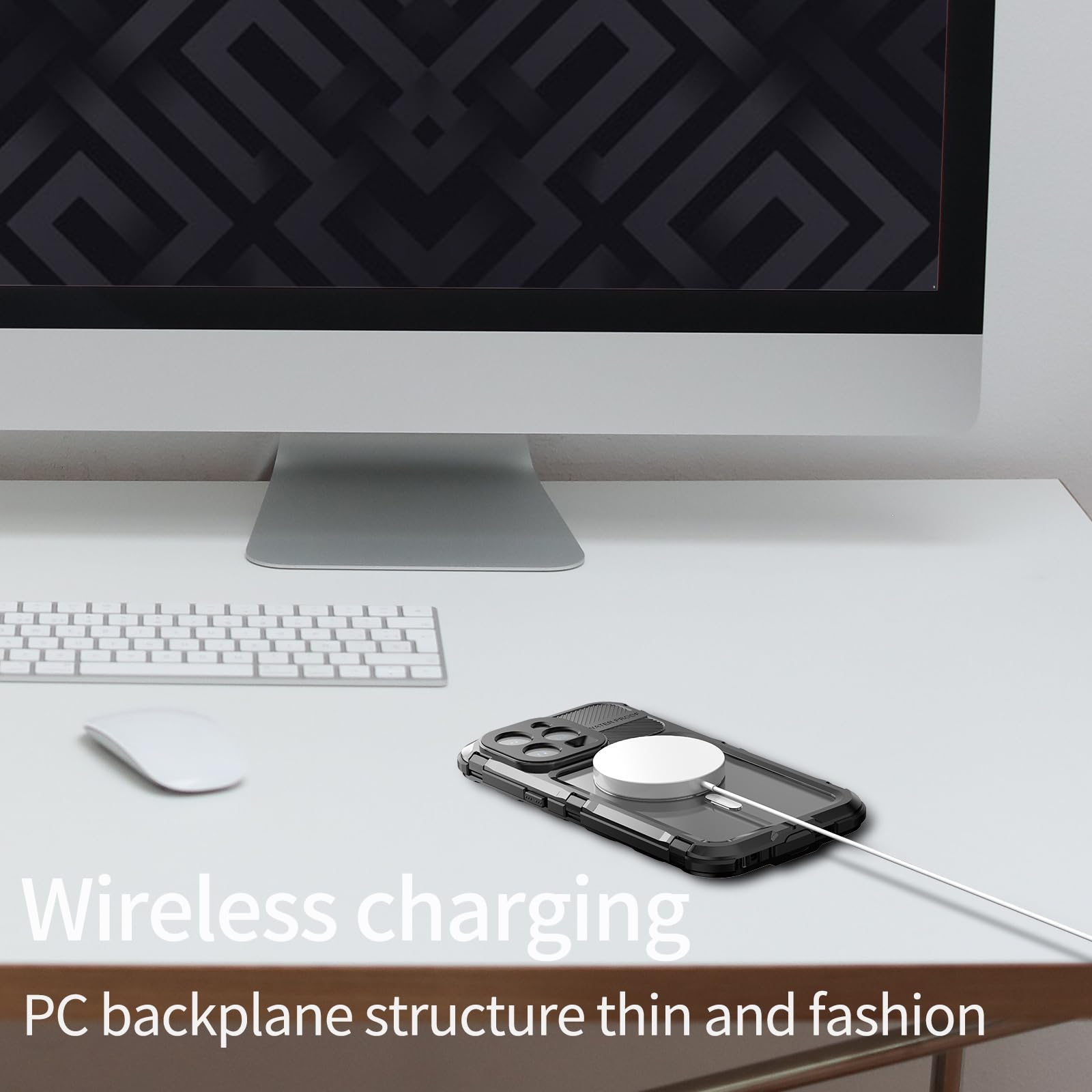 Designed for iPhone 15 Pro Max Metal Waterproof Case with Built - in Screen Protector, Metal Tough Cover Shockproof Dustproof Sturdy Durable Protective Case for iPhone 15 Pro Max - 7DAY'S