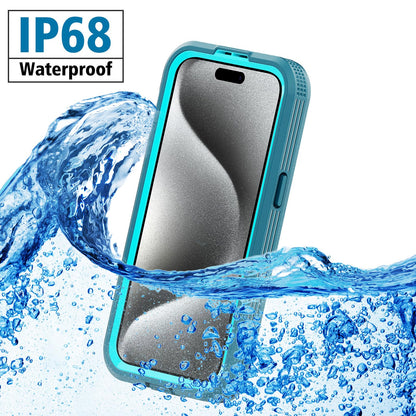Designed for iPhone 15 Pro Max Metal Waterproof Case with Built - in Screen Protector, Metal Tough Cover Shockproof Dustproof Sturdy Durable Protective Case for iPhone 15 Pro Max - 7DAY'S