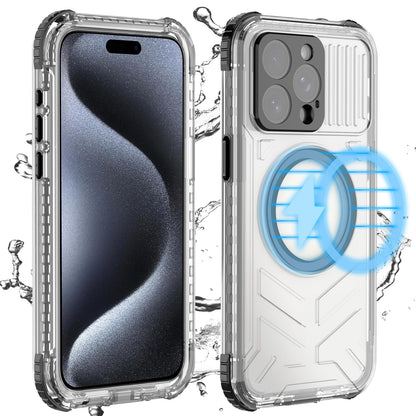 Designed for iPhone 15 Pro Max Metal Waterproof Case with Built - in Screen Protector, Metal Tough Cover Shockproof Dustproof Sturdy Durable Protective Case for iPhone 15 Pro Max - 7DAY'S