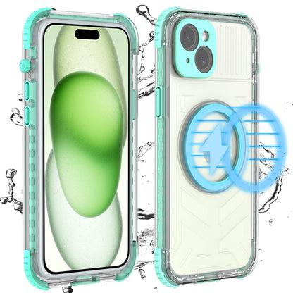 Designed for iPhone 15 Pro Max Metal Waterproof Case with Built - in Screen Protector, Metal Tough Cover Shockproof Dustproof Sturdy Durable Protective Case for iPhone 15 Pro Max - 7DAY'S