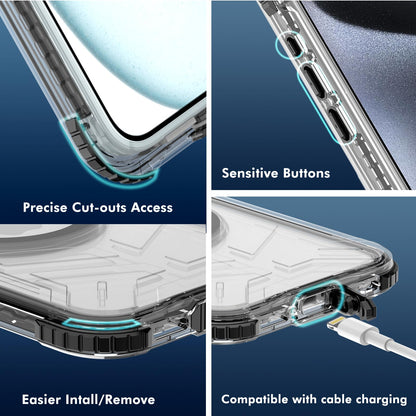 Designed for iPhone 15 Pro Max Metal Waterproof Case with Built - in Screen Protector, Metal Tough Cover Shockproof Dustproof Sturdy Durable Protective Case for iPhone 15 Pro Max - 7DAY'S