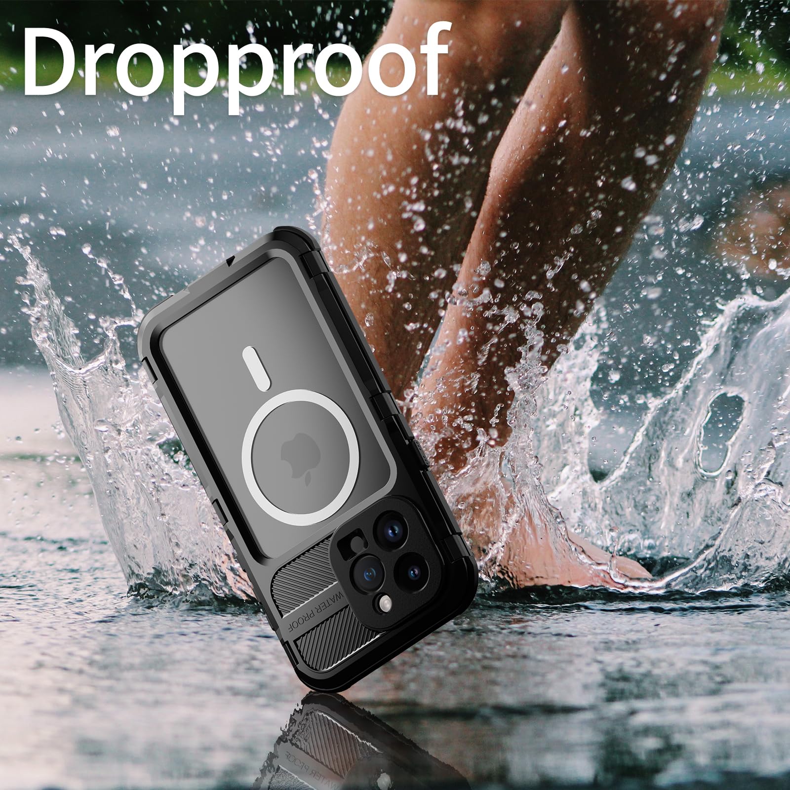 Designed for iPhone 15 Pro Max Metal Waterproof Case with Built - in Screen Protector, Metal Tough Cover Shockproof Dustproof Sturdy Durable Protective Case for iPhone 15 Pro Max - 7DAY'S