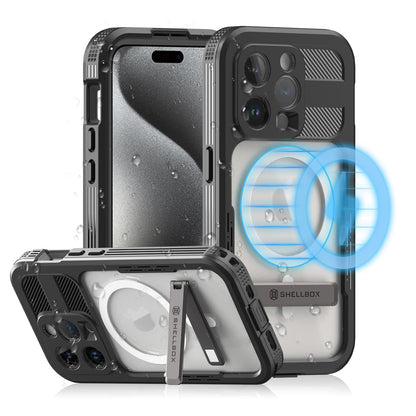 Designed for iPhone 15 Pro Max Metal Waterproof Case with Built - in Screen Protector, Metal Tough Cover Shockproof Dustproof Sturdy Durable Protective Case for iPhone 15 Pro Max - 7DAY'S