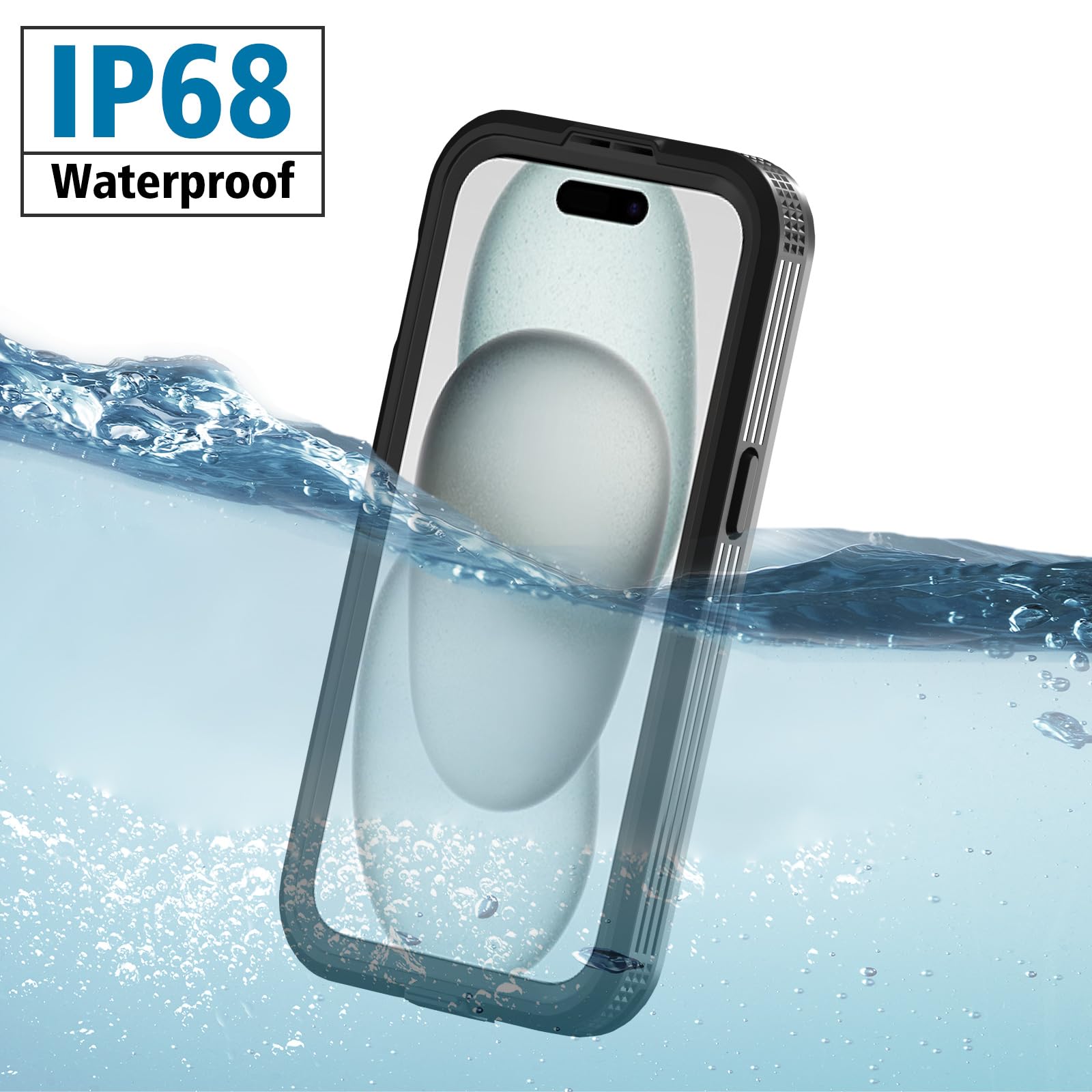 Designed for iPhone 15 Pro Max Metal Waterproof Case with Built - in Screen Protector, Metal Tough Cover Shockproof Dustproof Sturdy Durable Protective Case for iPhone 15 Pro Max - 7DAY'S