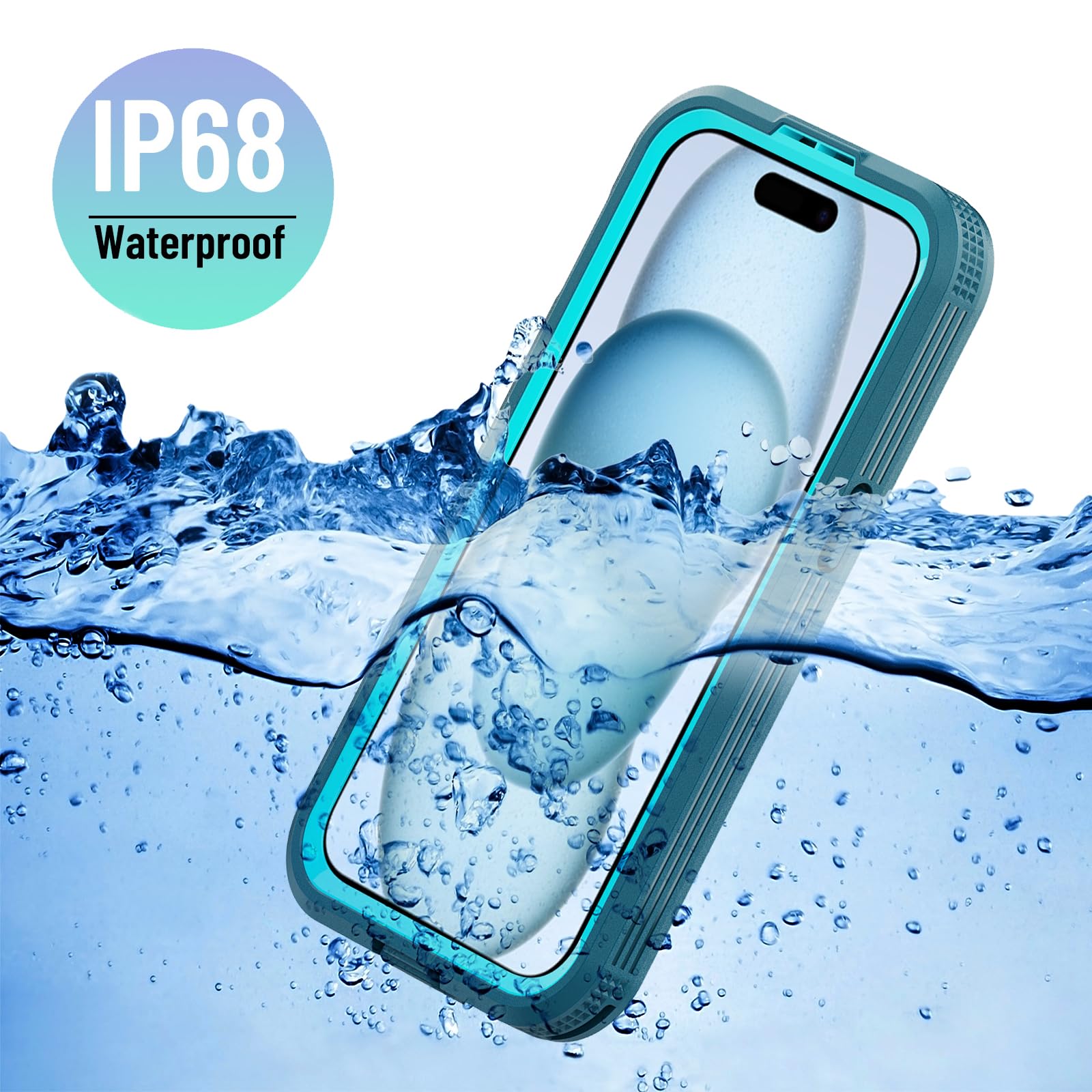 Designed for iPhone 15 Pro Max Metal Waterproof Case with Built - in Screen Protector, Metal Tough Cover Shockproof Dustproof Sturdy Durable Protective Case for iPhone 15 Pro Max - 7DAY'S