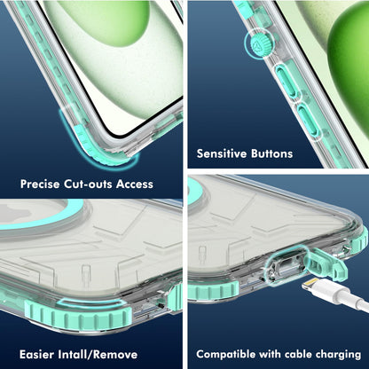 Designed for iPhone 15 Pro Max Metal Waterproof Case with Built - in Screen Protector, Metal Tough Cover Shockproof Dustproof Sturdy Durable Protective Case for iPhone 15 Pro Max - 7DAY'S