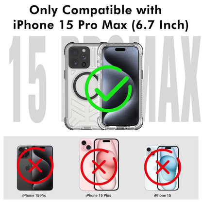 Designed for iPhone 15 Pro Max Metal Waterproof Case with Built - in Screen Protector, Metal Tough Cover Shockproof Dustproof Sturdy Durable Protective Case for iPhone 15 Pro Max - 7DAY'S