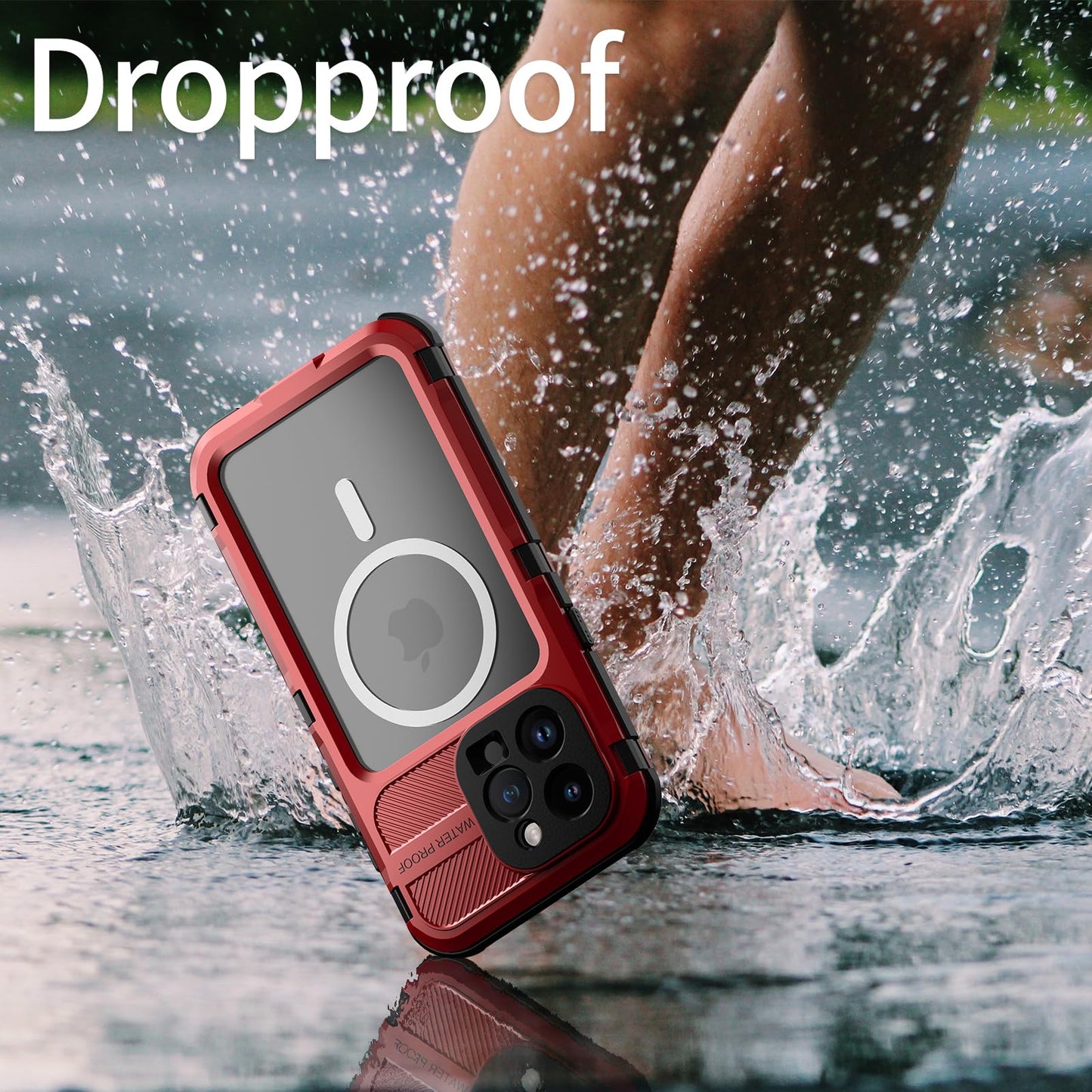 Designed for iPhone 15 Pro Max Metal Waterproof Case with Built - in Screen Protector, Metal Tough Cover Shockproof Dustproof Sturdy Durable Protective Case for iPhone 15 Pro Max - 7DAY'S