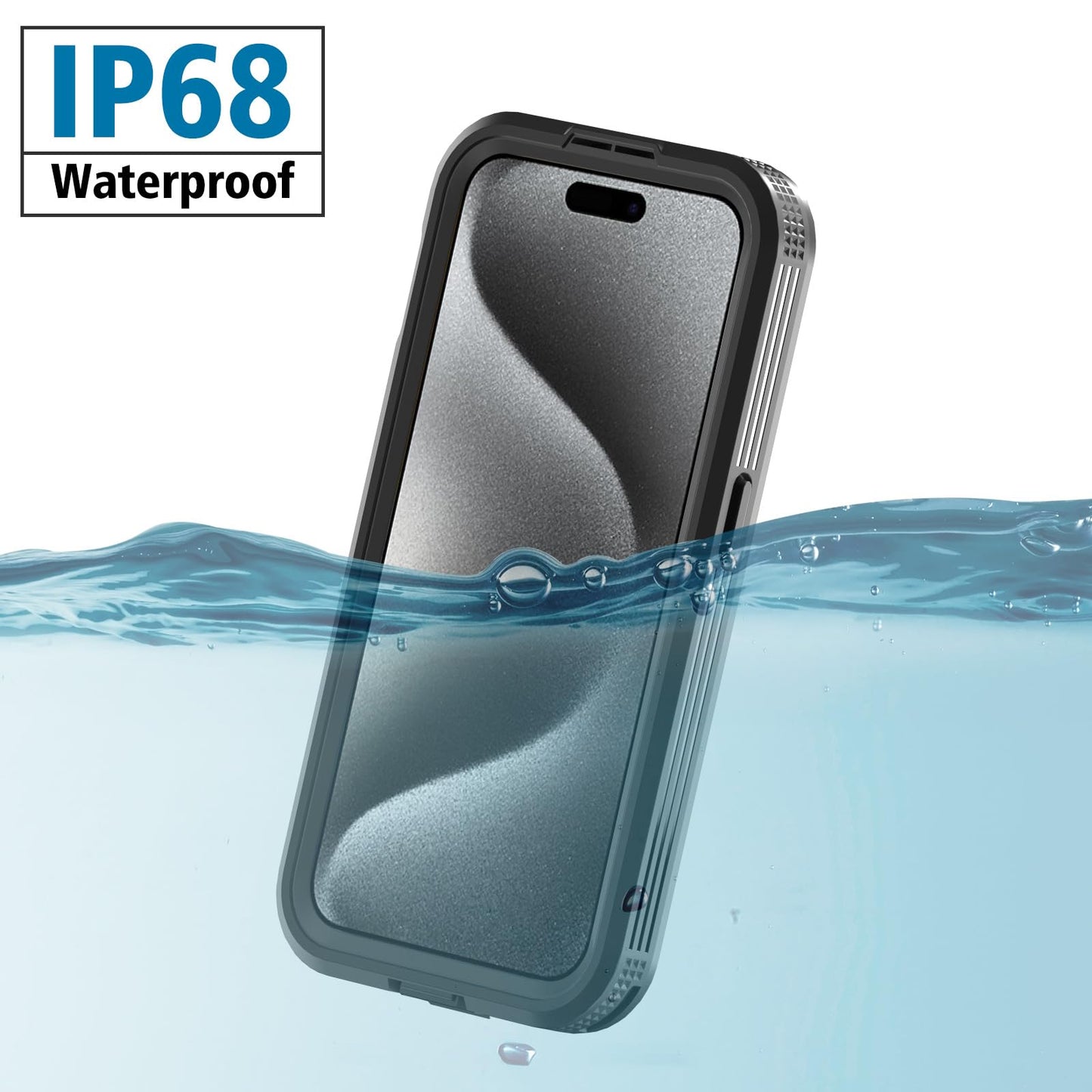 Designed for iPhone 15 Pro Max Metal Waterproof Case with Built - in Screen Protector, Metal Tough Cover Shockproof Dustproof Sturdy Durable Protective Case for iPhone 15 Pro Max - 7DAY'S