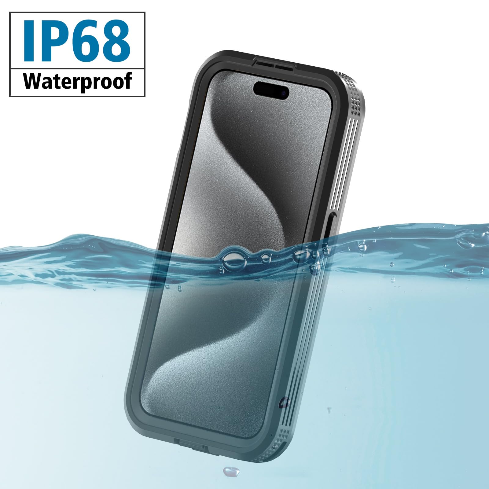 Designed for iPhone 15 Pro Max Metal Waterproof Case with Built - in Screen Protector, Metal Tough Cover Shockproof Dustproof Sturdy Durable Protective Case for iPhone 15 Pro Max - 7DAY'S