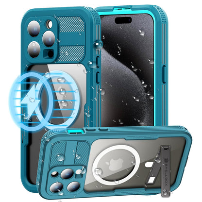 Designed for iPhone 15 Pro Max Metal Waterproof Case with Built - in Screen Protector, Metal Tough Cover Shockproof Dustproof Sturdy Durable Protective Case for iPhone 15 Pro Max - 7DAY'S