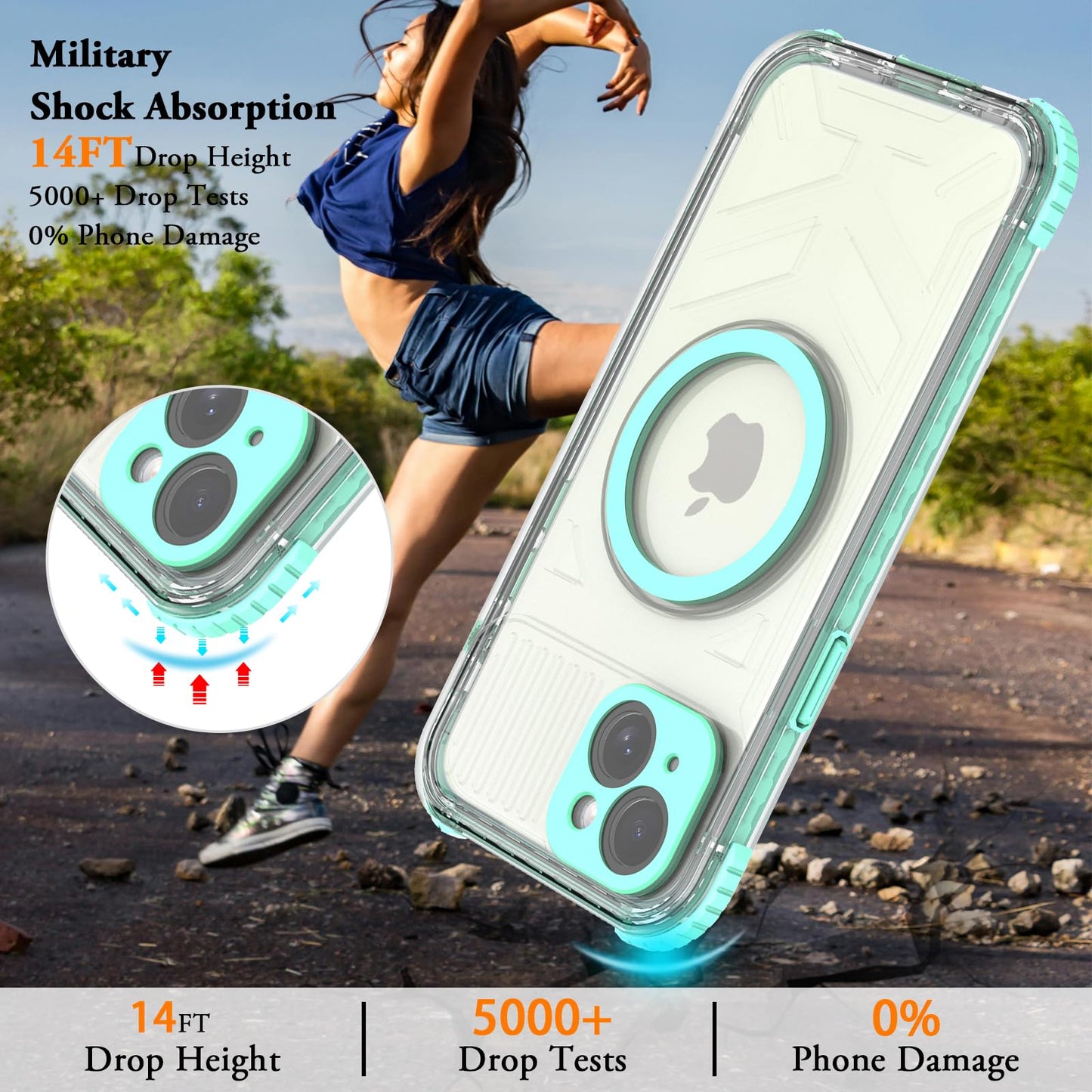 Designed for iPhone 15 Pro Max Metal Waterproof Case with Built - in Screen Protector, Metal Tough Cover Shockproof Dustproof Sturdy Durable Protective Case for iPhone 15 Pro Max - 7DAY'S