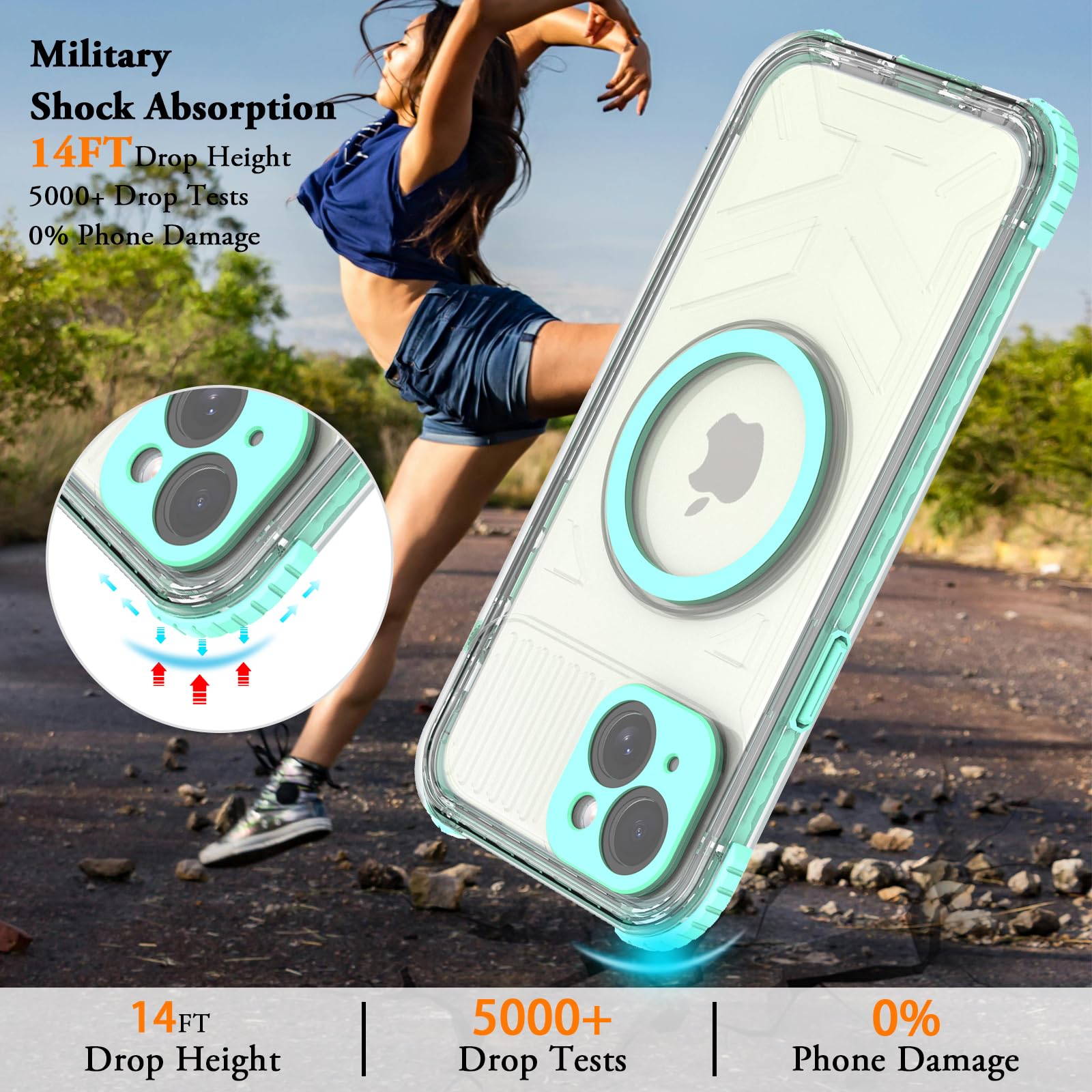 Designed for iPhone 15 Pro Max Metal Waterproof Case with Built - in Screen Protector, Metal Tough Cover Shockproof Dustproof Sturdy Durable Protective Case for iPhone 15 Pro Max - 7DAY'S