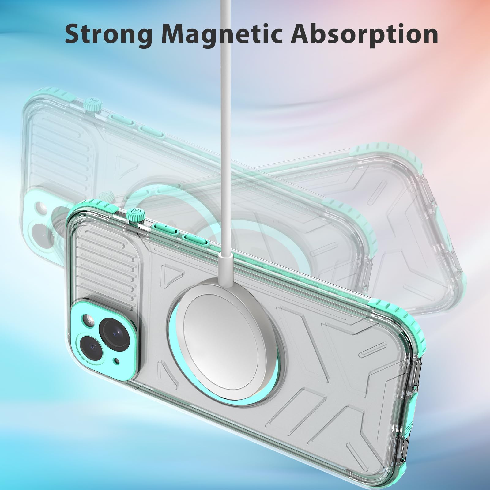 Designed for iPhone 15 Pro Max Metal Waterproof Case with Built - in Screen Protector, Metal Tough Cover Shockproof Dustproof Sturdy Durable Protective Case for iPhone 15 Pro Max - 7DAY'S