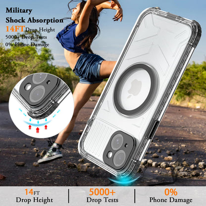 Designed for iPhone 15 Pro Max Metal Waterproof Case with Built - in Screen Protector, Metal Tough Cover Shockproof Dustproof Sturdy Durable Protective Case for iPhone 15 Pro Max - 7DAY'S