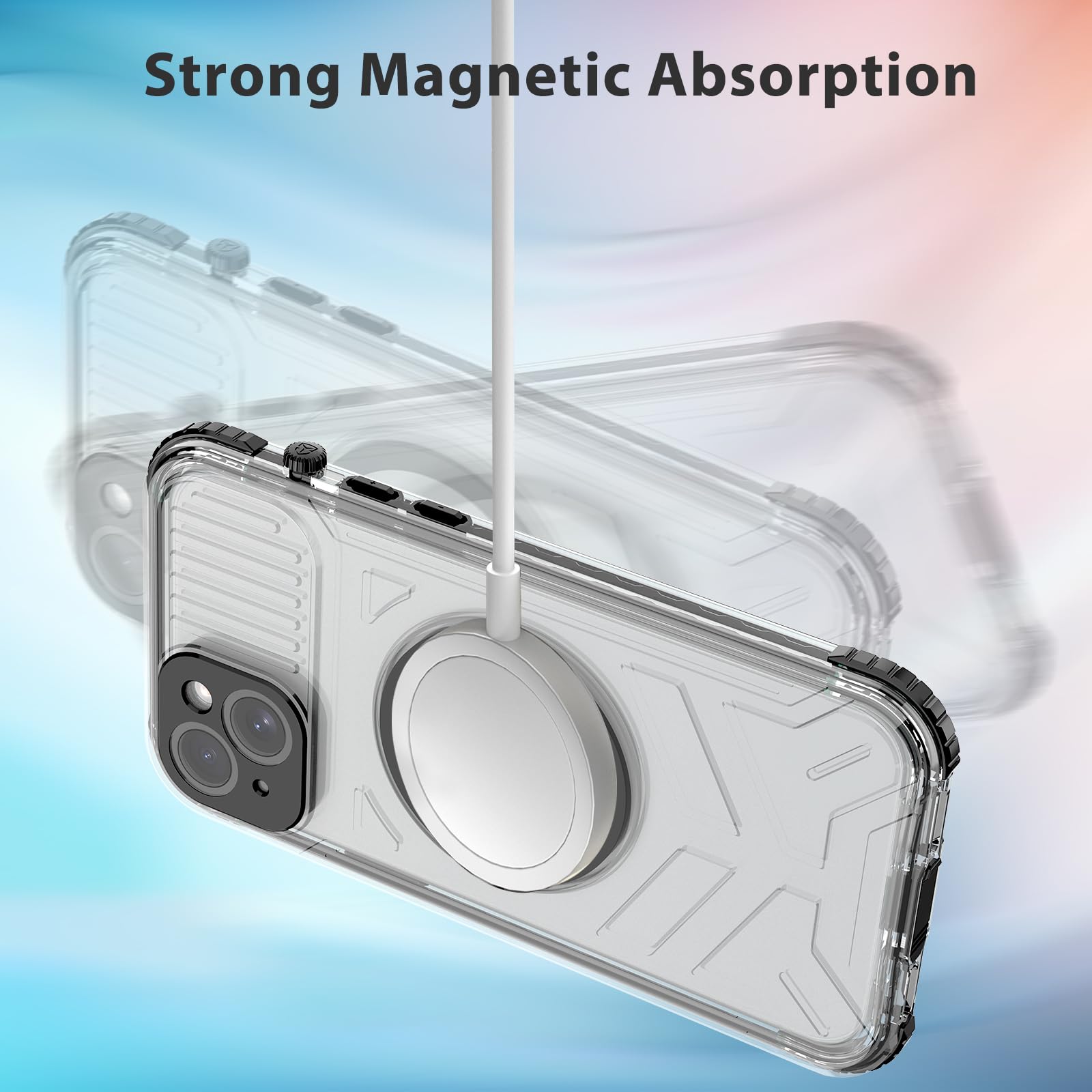 Designed for iPhone 15 Pro Max Metal Waterproof Case with Built - in Screen Protector, Metal Tough Cover Shockproof Dustproof Sturdy Durable Protective Case for iPhone 15 Pro Max - 7DAY'S