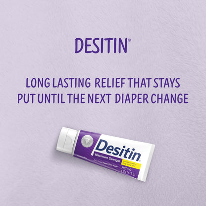 Desitin Maximum Strength Baby Diaper Rash Cream, 40% Zinc Oxide for Treatment, Relief & Prevention, Hypoallergenic, Phthalate - & Paraben - Free Paste, Protects Skin for 12 Hours, 4.8 oz - 7DAY'S