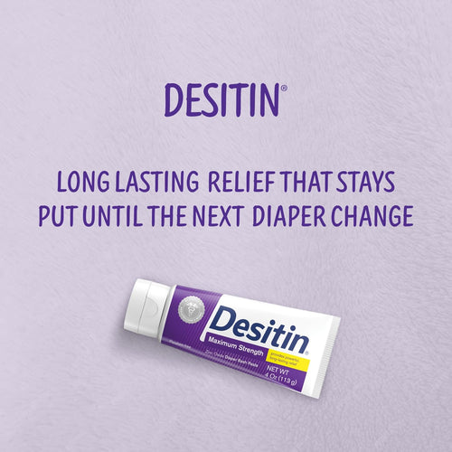 Desitin Maximum Strength Baby Diaper Rash Cream, 40% Zinc Oxide for Treatment, Relief & Prevention, Hypoallergenic, Phthalate - & Paraben - Free Paste, Protects Skin for 12 Hours, 4.8 oz - 7DAY'S