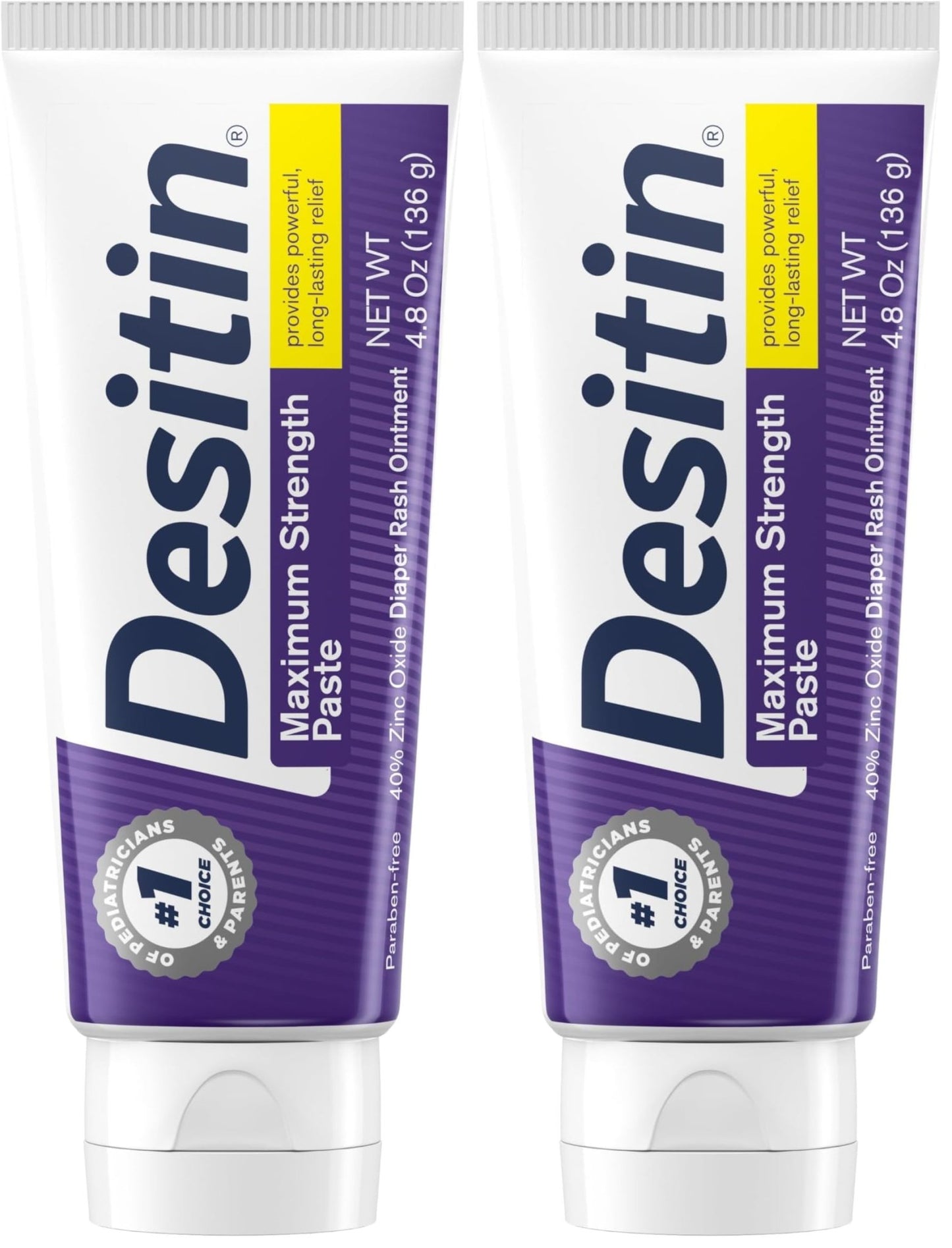 Desitin Maximum Strength Baby Diaper Rash Cream, 40% Zinc Oxide for Treatment, Relief & Prevention, Hypoallergenic, Phthalate - & Paraben - Free Paste, Protects Skin for 12 Hours, 4.8 oz - 7DAY'S