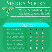 Diabetic/Arthritic Cushioned Cotton Ankle Socks 3 Pack Women Socks - 7DAY'S