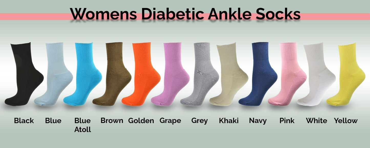 Diabetic/Arthritic Cushioned Cotton Ankle Socks 3 Pack Women Socks - 7DAY'S